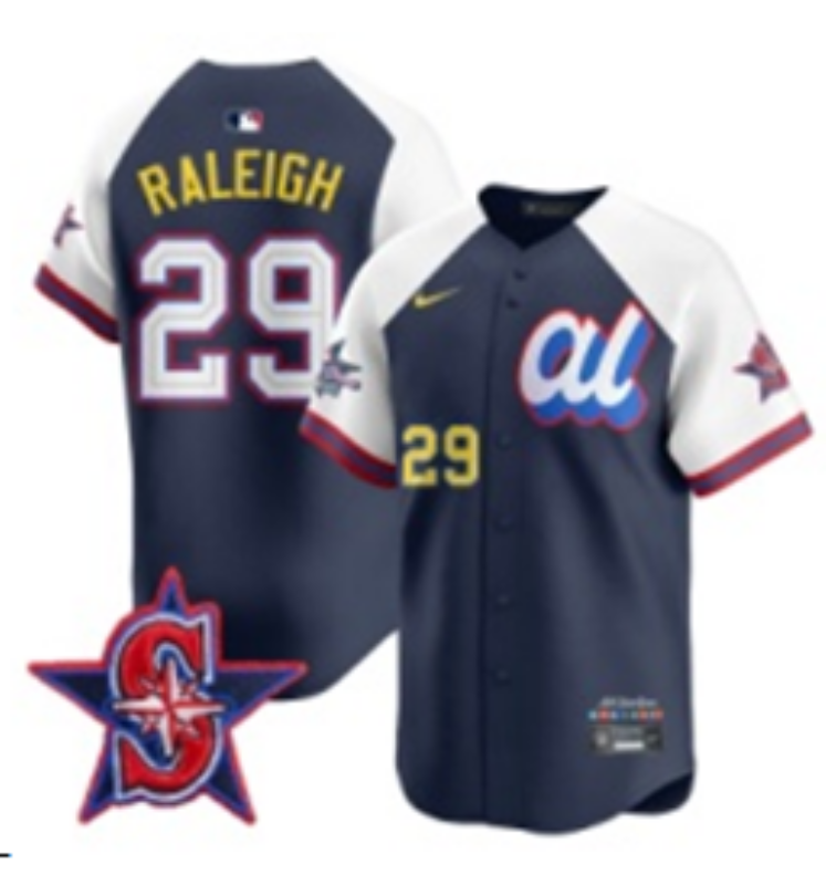 Men Seattle Mariners #29 Raleigh Blue MLB  All star Nike 2025 Jersey style 09